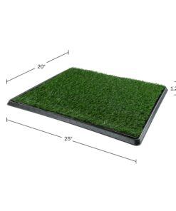 Artificial Grass Puppy Pee Pad for Dogs and Small Pets - 20x25 Reusable 3-Layer Training Potty Pad with Tray - Dog Housebreaking Supplies by PETMAKER Medium 3-Layer System 27 81gDP8zFsIL
