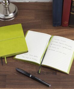 Global Printed Products Pocket Journal Notebook 4.25"x5.75" with Elastic Closure Leather Material (Green/Black) 9 81gDpMRlOSL