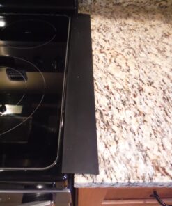 Stove Counter Gap Cover - Flexible Easy Clean Heat Resistant Wide & Long Gap Cap Fillers, Seals Spills Between Appliances, Furniture, Stovetop, Oven, Washer & Dryer, Set of 2 (Black, 21 Inches) 21'', Black 37 81gEi0yO3uL