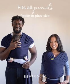 Boba Baby Wrap Carrier Newborn to Toddler - Stretchy Baby Wraps Carrier - Baby Sling - Hands-Free Baby Carrier Wrap - Baby Carrier Sling - Baby Carrier Newborn to Toddler 7-35 lbs (Navy Blue) Navy Blue 24 81gF EzaRTL
