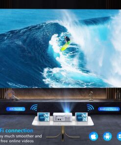 Full HD Native 1080P WiFi Bluetooth Projector, 16000LM 450" Display Support 4K Movie Projector, High Brightness for Home Theater and Business, Compatible with iOS/Android/TV Stick/PS4/HDMI/PPT F109 11 81gICjz8k6L