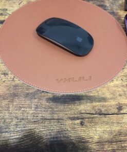 YXLILI Mouse Pad, Double-Sided Mouse Pads Small Round PU Leather Mouse Mat with Stitched Edge Waterproof Mouse Pads for Wireless Computer Mouse for Office Home Gaming Working Brown/Silver 28 81gIzJ9dzYL