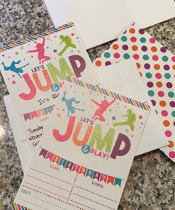 Your Main Event Prints Bounce House Birthday Invitation - Trampoline Jump Birthday Invite - Girl Bounce Birthday - Bounce and Play! Trampoline Birthday Party, 20 Fill In Bounce Invitations 19 81gKP0AhS1L