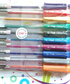 Flair Xtra Sparkle Glitter Gel 10 Colours Xtra Sparkle Gel Pen 26 81gKbfBL01L