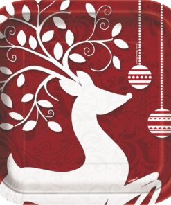 Square Frosted Holiday Dessert Plates, 10ct