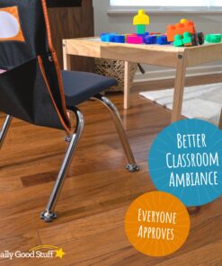 Really Good Stuff Fuzzy Feet Chair Glides, Noise Reducer for Classroom Chairs & Desks, Gliders Prevent Floor Scuffs & Scratches, Snap-On Chair Leg Cover, Quiet Felt Chair Sliders, 144 pcs 12 81gN98JoJzL