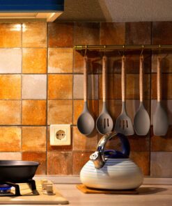 Miusco Non-Stick Silicone Kitchen Utensils Set with Natural Acacia Hard Wood Handle, 5 Pieces, Grey, BPA Free, Baking, Serving and Cooking Utensils Gray 28 81gO54yyiCL