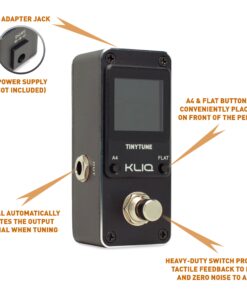 KLIQ TinyTune Tuner Pedal for Guitar and Bass - Mini - Chromatic - with Pitch Calibration and Flat Tuning (Power Supply Required) 31 81gO5OKPUTL