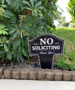 Signs Authority No Soliciting Outdoor Metal Yard Sign for Home, House and Business | Made with Heavy Duty DiBond Aluminum | Stop Solicitation, Deter Door Knockers and Bell Ringers (15"x9.5", Pack 1) No Soliciting Metal Non-Reflective 34 81gOFfpy3WL