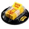 Post-it Flags, Sign Here, 200/High Volume Desk Grip Dispenser, 1 in Wide, Yellow (680-HVSH) 200 Flags Post-it