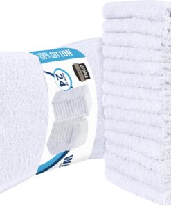 Alternative view of Utopia Towels Cotton Washcloths Set - 100% Ring Spun Cotton, Premium Quality Flannel Face Cloths, Highly Absorbent and Soft Feel Fingertip Towels (24 Pack, White) 24