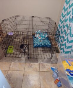 MidWest Homes for Pets Foldable Metal Dog Exercise Pen / Pet Playpen. Black w/ door, 24'W x 30'H, 1-Year Manufacturer's Warranty 30" H 45 81gUCsliMCL