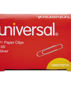 Alternative view of Universal Paper Clips, Smooth, Size No. 1, Silver, 100/BX, 10 Boxes/Pack (UNV72210) Pack of 1 1 Box