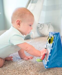 Sassy Tummy Time Floor Mirror | Developmental Baby Toy | Newborn Essential for Tummy Time | Great Shower Gift, Blue, 10 Inch (Pack of 1) 25 81gVoevFufL