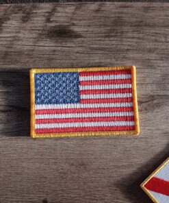 American Flag Embroidered Patch Gold Border USA United States of America Military Uniform Emblem 18 81gW3HFYBqL