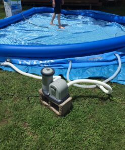 Intex 26175EH Easy Set 18 Feet by 48 Inch Round Inflatable Outdoor Backyard Above Ground Swimming Pool Set with Cover, Ladder, and Filter, Blue 18FT x 48IN 45 81gWwY0IxqL