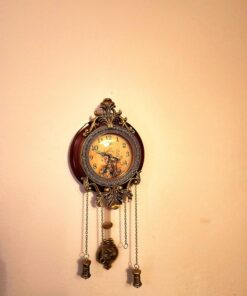 Aero Snail Dia 9-inch Retro Style Vintage Wood Indoor Wall Clock with Swinging Pendulum (Requires 2 AA Batteries for Clock Hands and Pendulum) Floral Face 28 81gXIGFyWxL