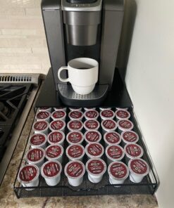 DecoBrothers K-Cup Holder Drawer for 36 Coffee Pods Storage, Black Metal 29 81gY1VKmdoL