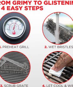 Grill Brush - Grill Cleaner Brush Grill Accessories for Outdoor Grill - Safe BBQ Brush for Grill Cleaning - Heavy Duty 17" Grill Brushes Grill Brush 30 81gajzezML