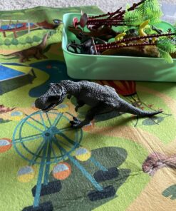 TEMI Dinosaur Toys for Kids 3-5, Realistic Jurassic Dinosaurs Figures with Play Mat & Trees to Create a Dino World Includes T-rex, Triceratops, Velociraptor, Gift for Toddler Boys & Girls 2 3 4 5 6 7 dinosaurs&mat 46 81geIqrYmnL