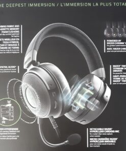 Razer Kraken V3 HyperSense Wired USB Gaming Headset w/Haptic Technology: Triforce Titanium 50mm Drivers - THX Spatial Audio - Hybrid Fabric & Leatherette Memory Foam Cushions - Detachable Mic 101 81geJzKfpSL