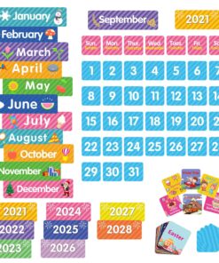 REGELETO 44 Pockets Calendar Pocket Chart for Classroom with 85 Cards, Monthly Calendar and Weather Black Pocket Chart for Kids Learning for Home or Kindergarten (25” X 24”) 44Pockets-1Pack 17 81gfxeU7J3L
