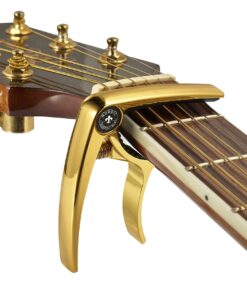 Alternative view of Guitar Capo Deluxe for Guitars, Ukulele, Banjo, Mandolin, Bass -Made of Premium Quality Zinc Alloy for 6 & 12 String Instruments - Luxury Accessories Nordic Essentials&trade- (Gold) Metallic Gold Nugget