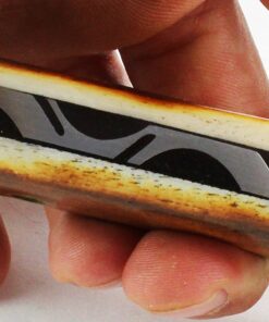 Moorhaus Handmade Damascus Burnt Camel Bone Tracker Knife with Leather Case 12 81gjURnhWL