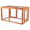 TRIXIE Outdoor Run with Cover, Chicken Cage, Chicken Backyard, Playground, Brown, 45.25 x 26.75 x 27.75 inches 31 81gjcoUtl9L