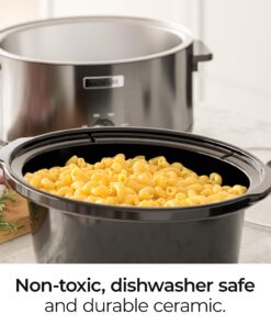 MAGNIFIQUE Oval Digital Slow Cooker with Keep Warm Setting - Perfect Kitchen Small Appliance for Family Dinners (Stainless Steel Manual, 7 Qt) Steel Analog 9 81gkprO6crL