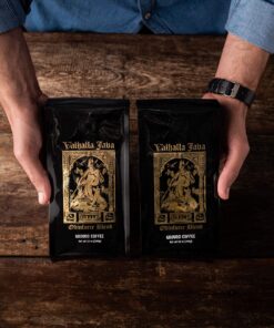 Death Wish Coffee Valhalla Java Odinforce Blend - Ground Dark Roast - Extra Kick of Caffeine- Arabica & Robusta Coffee Beans - Dark Roast Coffee - 2 Bags (12oz.) 19 81glBhA9MpL