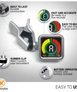 GUITARX X5 - Clip On Tuner for All Instruments - Guitar, Violin, Chromatic, Ukulele, and Bass Tuner Modes - #1 Among Guitar Tuners - Most Advanced High-Sensitivity Sensor in The Market 17 81gm2Sv3DGL