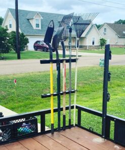Buyers Products LT35 Vertical Hand Rack for Enclosed Landscaping Truck Trailers & Garage or Shed Walls Holds 6 Tools for Shovels, Rakes, Hoes, Heavy Duty Steel, 1 Pack, Black 35 81gmXk8HNL