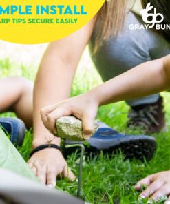 Gray Bunny Galvanized Steel Tent Stakes, 20 Pack, Solid Steel Tent Pegs, Rust Resistant Metal Hook, Garden Stake for Plants and Landscaping, Perfect for Anchoring Camping Tents 9 81gmt2Mzp8L