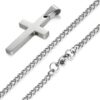 FIBO STEEL Stainless Steel Cross Pendant Chain Necklace for Men Women, 22-30 Inches 35*20*3mm cross, 22 inches chain 9 81gnFDVGmjL