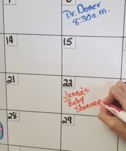 Everase Re-Stic Dry Erase Self-Adhesive Peel & Stick Surface Monthly Calendar | Wall Planner (24 x 36 in.) FREE Marker & Cloth | Organizer, Walls, Doors, Offices | Premium Quality Removable Surface 24 x 36 in. (2 x 3 ft.) 11 81gnsJDZbxL