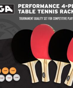 STIGA Performance 2 and 4-Player Ping Pong Paddle Set - Includes Performance Level Table Tennis Rackets and 3-Star ITTF Approved Balls 4 Player Set 12 81gnvPvxukL