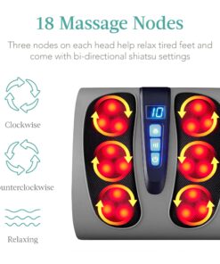Best Choice Products Shiatsu Foot Massager, Electric Therapeutic Massage Platform w/ 6 Rollers, Heat Function, Deep Kneading, 18 Massage Nodes - Gray 10 81gorZDcvEL