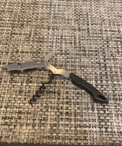 Pocket Prestige Waiters Corkscrew By Coutale Sommelier - Blackwood - French Patented Spring-Loaded Double Lever Wine Bottle Opener for Bartenders and Gifts - Sharp Micro-Serrated Knife 37 81grCaLpn9L