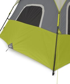 CORE 6 Person Instant Cabin Tent | Portable Large Pop Up Tent with Easy 60 Second Camp Setup for Family Camping | Included Hanging Organizer for Outdoor Camping Accessories Dark Gray/Green 42 81gruziw RL