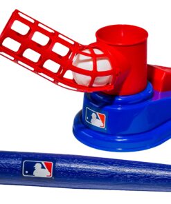 Franklin Sports Kids Baseball Pitching Machine - Pop A Pitch Baseball Batting Machine with Youth Bat + 3 Plastic Baseballs - Boys + Girls Baseball Toy,Red/Blue Baseball Pop A Pitch 31 81gsv7TdoL