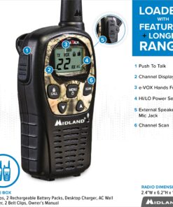Midland LXT535VP3 FRS Walkie Talkie - Long Range Two Way Radio with NOAA Weather Scan + Alert Channel Scan, Silent Operation (Mossy Oak Camo, 2 Radios) Pair Pack - Black/Mossy Oak Camo Walkie Talkies 10 81gtFZ7bG1L