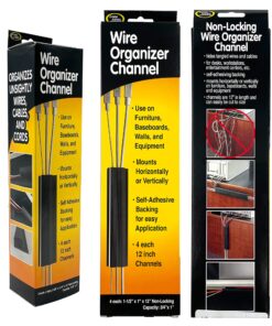 Electriduct Large J Channel Cable Raceway Self Adhesive Desk Cord Organizer and Wire Manager for Computer, Gaming and Entertainment Centers - Black - 48" (4 Feet) Large 48" Raceway 1 35 81gtY2s1sdL 1