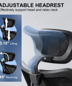 SIHOO M57 Ergonomic Office Chair with 3 Way Armrests Lumbar Support and Adjustable Headrest High Back Tilt Function Black 29 81gu6AjiNHL