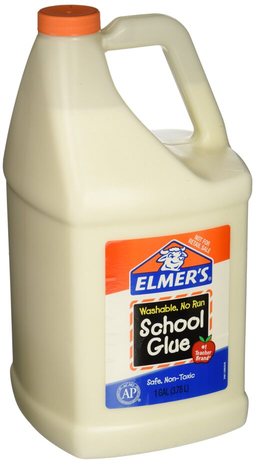 Elmer's E340NRSS School Glue Jar, Washable, 1 gal Capacity, White