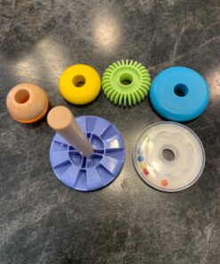 Amazon Basics Wooden Shape Sorter and Rainbow Stacker, Classic Sorting Toy for Babies, Toddlers, Children Age 12+ Months, Multicolor 60 81gwrcG6esL