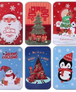 MASSTAR Gift Card Holder Small Gift Tin Boxes for Christmas Geeting FOR Cards,Money,Keys.Gift Card Box with Kraft Paper Hoop Good For Christmas Stocking Stuffers.6 pack set(4.33 ×2.6 * 0.6 in. 9 81gxNuM3xIL