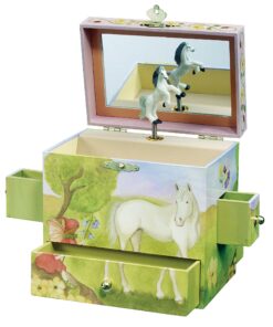 Enchantmints Horse Fairy Musical Jewelry Box Spins to "In the Good Old Summer Time" 3 Pullout Drawers Treasure Storage