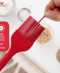 Kitchen Mama Silicone Basting Pastry Brush Gift: Set of 2 Heat Resistant Basting Brushes for Baking, Grilling, Cooking and Spreading Oil, Butter, BBQ Sauce, or Marinade. Dishwasher Safe (Red) Red 13 81h MWFtVL