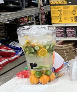 Buddeez Clear Drink 3.5 Gallon Plastic Beverage, Comes with Stand, Spigot, Ice Cone, Large Punch Dispenser for Parties 3.5 Gallon Dispenser 31 81h06Zrt0IL